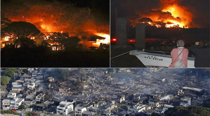 Fire devastates Japanese port town, 170 homes destroyed