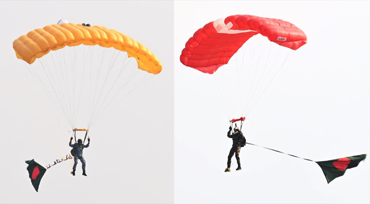Bangladesh stages record flag-parachuting display on Victory Day