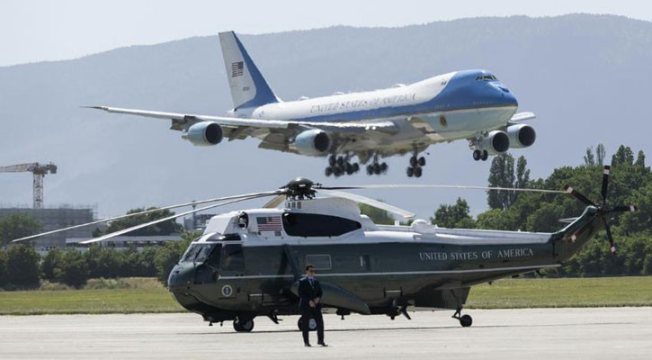 US says goodbye to Air Force One as Qatari jet awaits