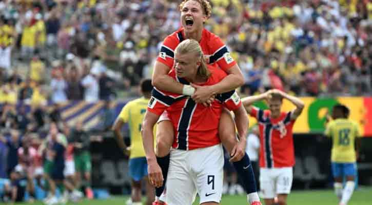 Haaland double stuns Brazil, Norway reach quarters