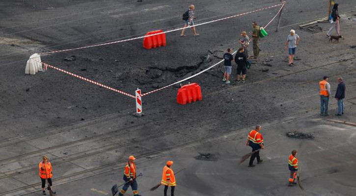Six injured as Russia strikes Kyiv with missiles, officials say